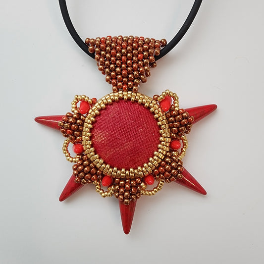 Red Spikey Pendant