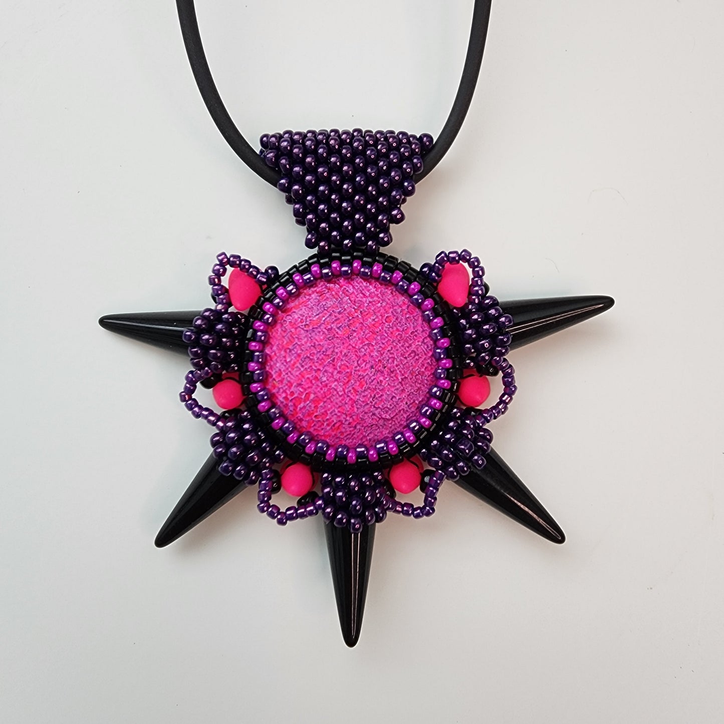 Hot Pink Spikey Pendant