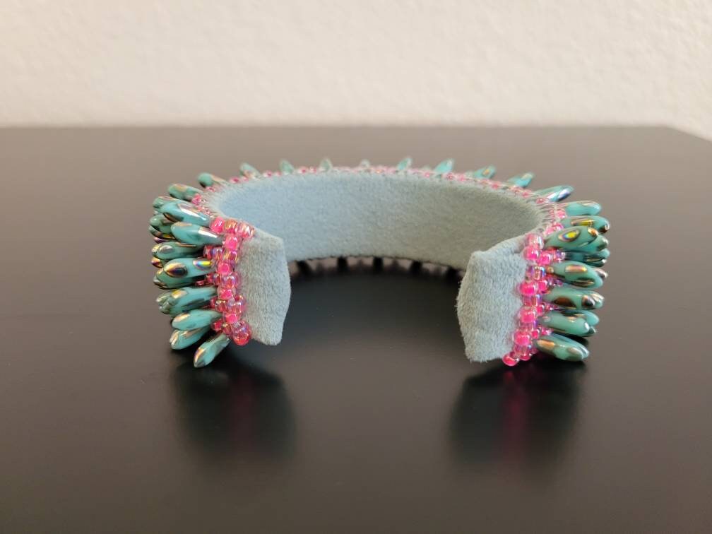 Pink Flamingo Dance Beaded Cuff