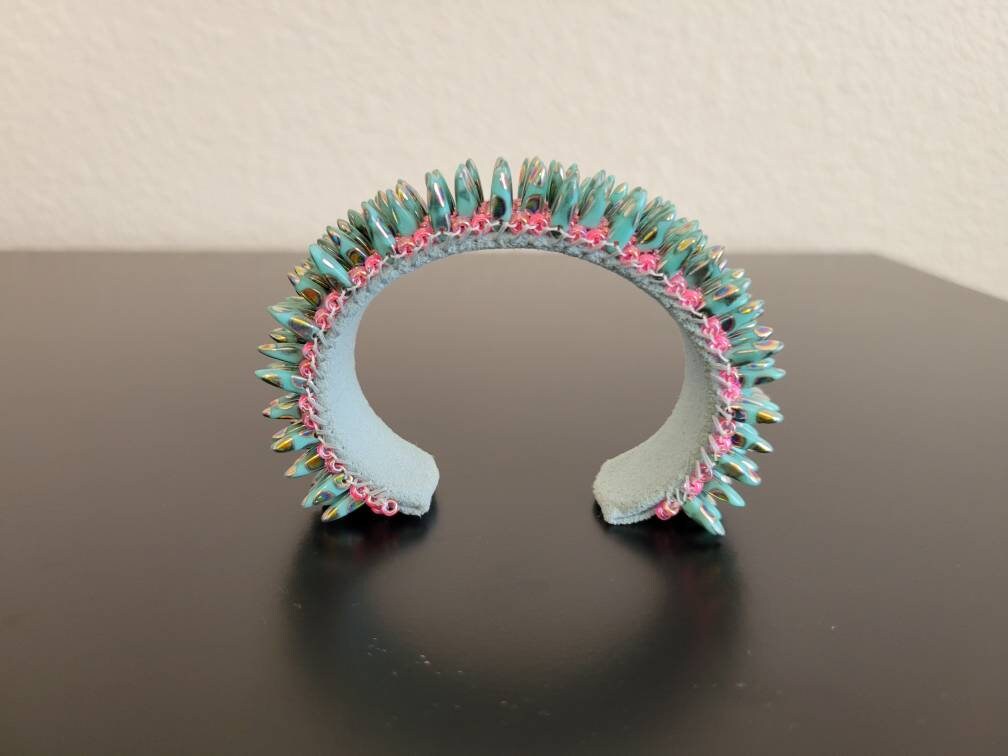 Pink Flamingo Dance Beaded Cuff