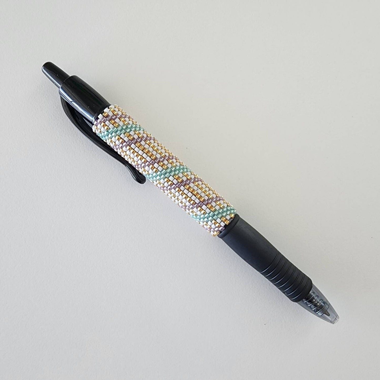 Ophelia Mint & Orchid Beaded Pen Cover Wrap