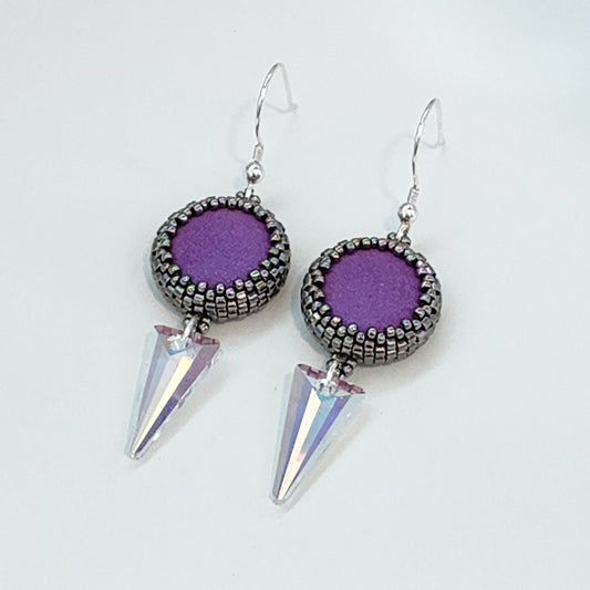 Magenta Magic Crystal Spike Dangle Earrings