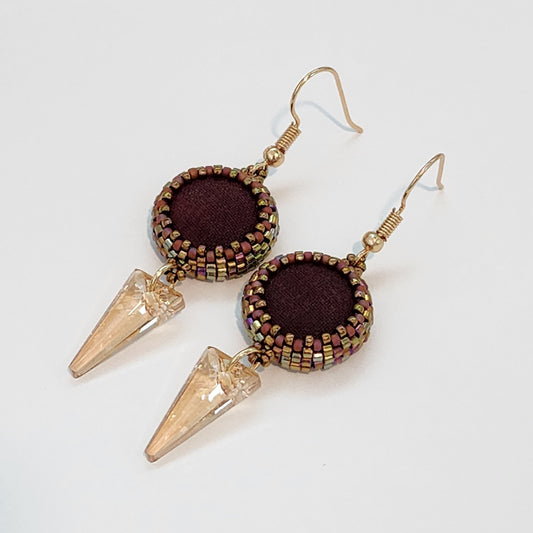 Aztec Priestess Crystal Spike Dangle Earrings