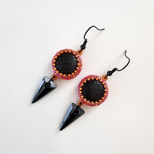 Lava Flow Crystal Spike Dangle Earrings