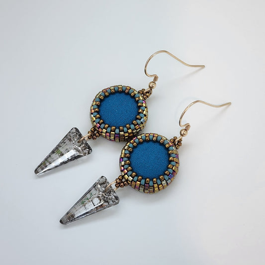 Mayan Princess Crystal Spike Dangle Earrings